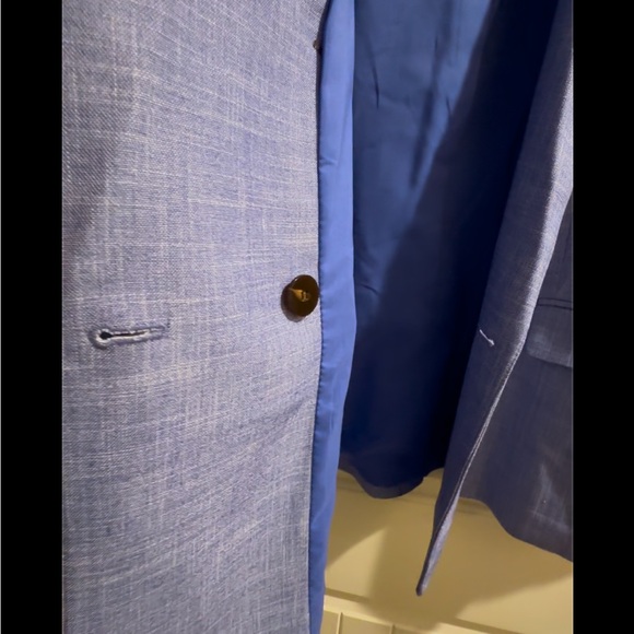 Ann Taylor blue cross weave blazer, size 18 - Picture 4 of 13